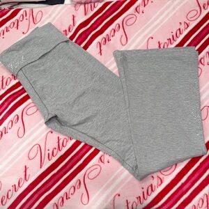 PINK Victoria's Secret Shine Heather Gray Fold-over Leggings